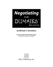 Summary: Negotiating For Dummies | 9781118068083 | Donaldson Book cover image